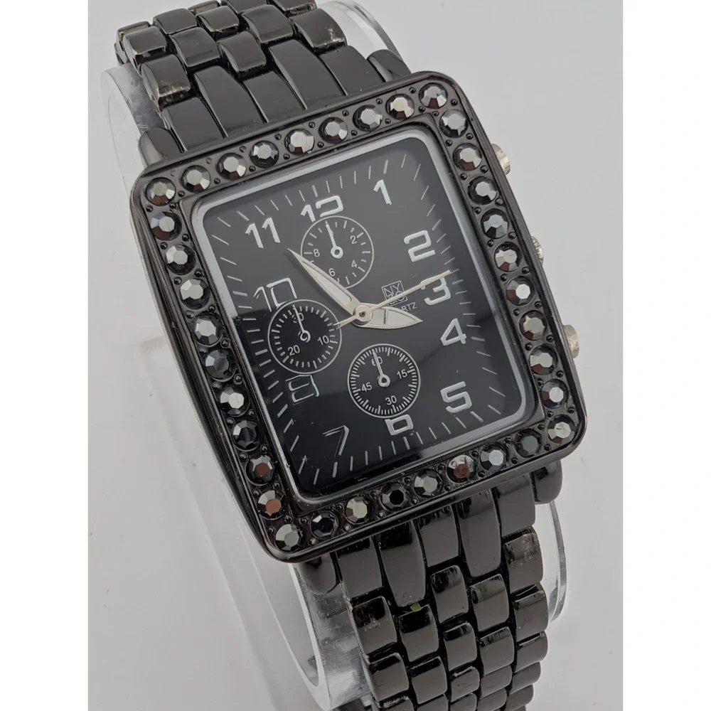 NY&C Watch Women 31mm Case Crystal Bezel Black 7
